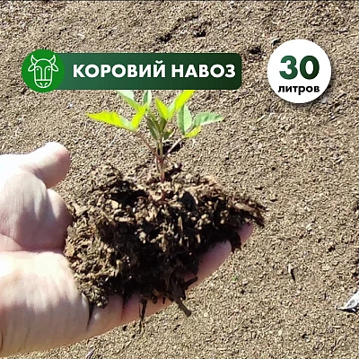 Коровий навоз прелый в мешках 30л.